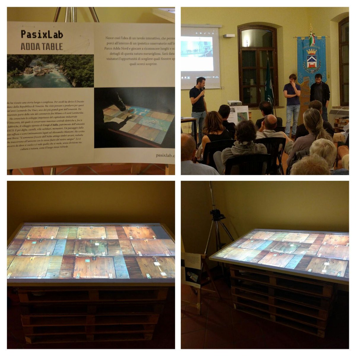 PasixLab's tweet image. Adda table @CrespiUNESCO #pasixlab #arduino #openframeworks #fiumeadda #UNESCO #art #interactive