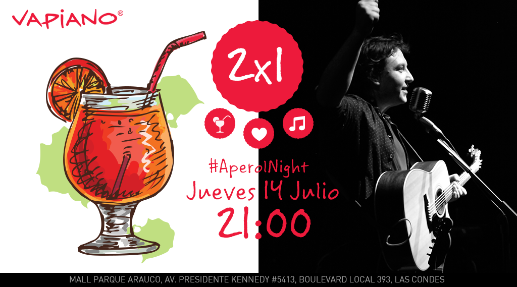 VapianoCL's tweet photo. 🎼❤️🎉 #AperolNight ¡Te esperamos mañana con #2x1AperolSpritz, música de @Hugowmusica y lo mejor de nuestra cocina! https://t.co/QMNGVfiU3X