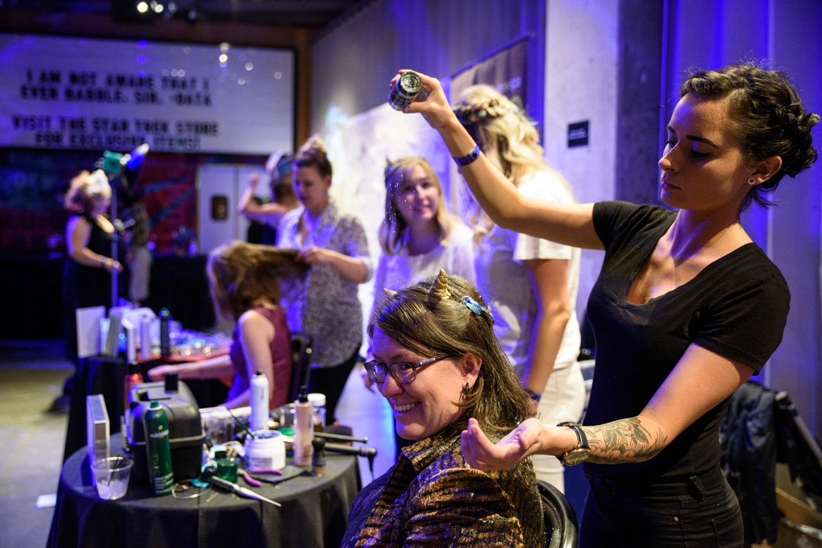 mopop's tweet photo. Special thanks to @BowieSalon for giving our #EMPMythandMagic Masquerade Ball guests magical hairstyles! 👸🦄🔮 https://t.co/YHhnNP7Tk7