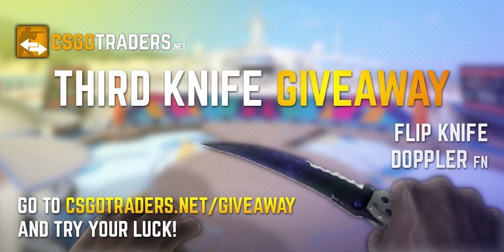 CSGOTraders's tweet image. Last Knife in our 3-Knife #CSGO #giveaway is a Flip Knife Doppler!
Visit CSGOTraders.net/giveaway and try your luck!