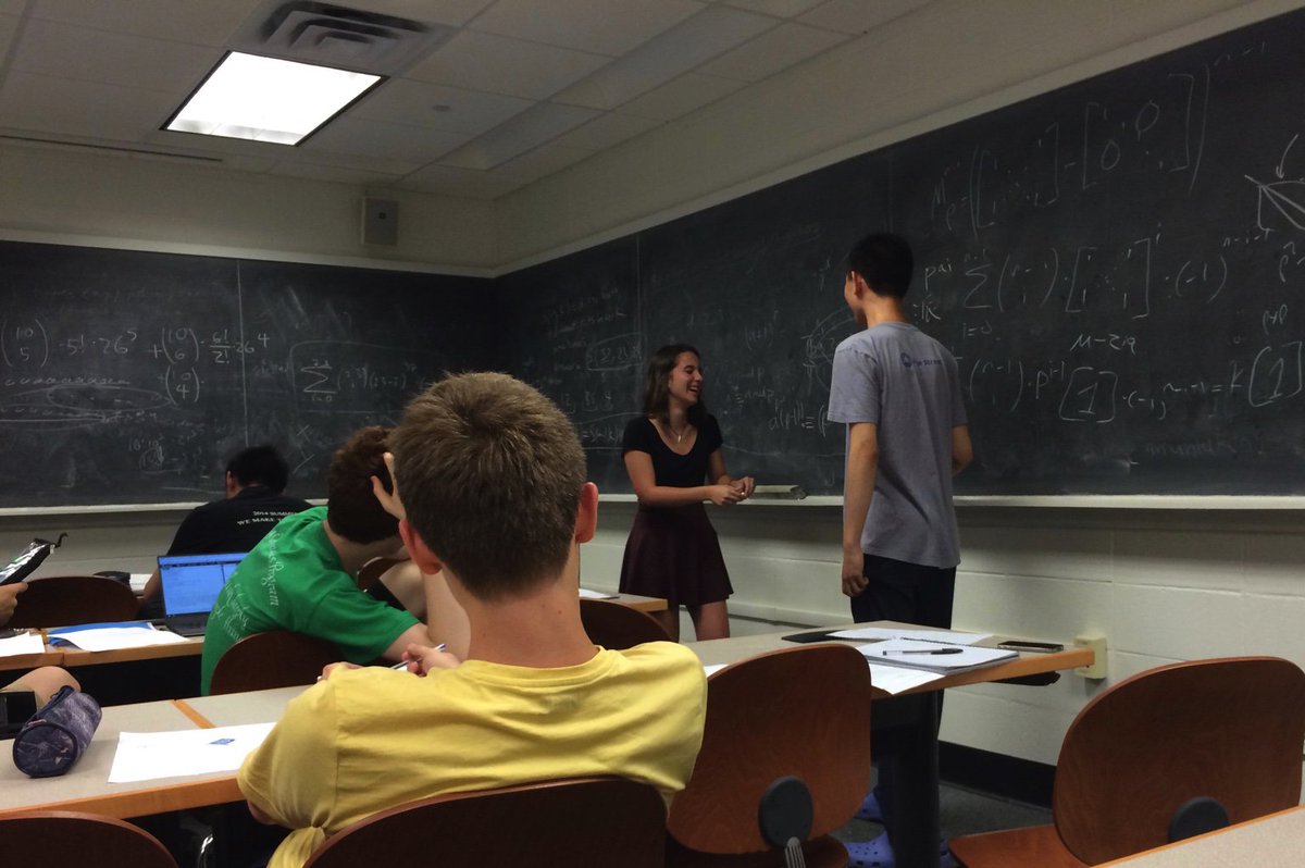 Students in evening math class at MathILy.  mathily.org #YoungMathScholar