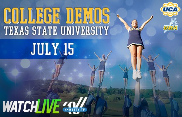UCAupdates's tweet photo. RT if you're going to be watching the UCA College Demo at Texas State University THIS Friday at 1pm CT! #UCAcamp https://t.co/tSt4ElfJGM