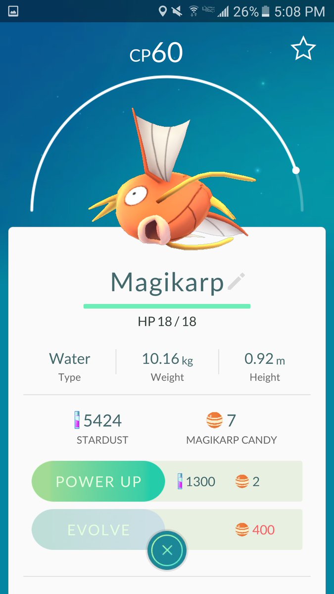 WesleyTWillix's tweet photo. Top catches of the day! :] I was most excited about the Magikarp. he'll be a beautiful gyarados one day! #PokemonGO https://t.co/d1AQjxp69q