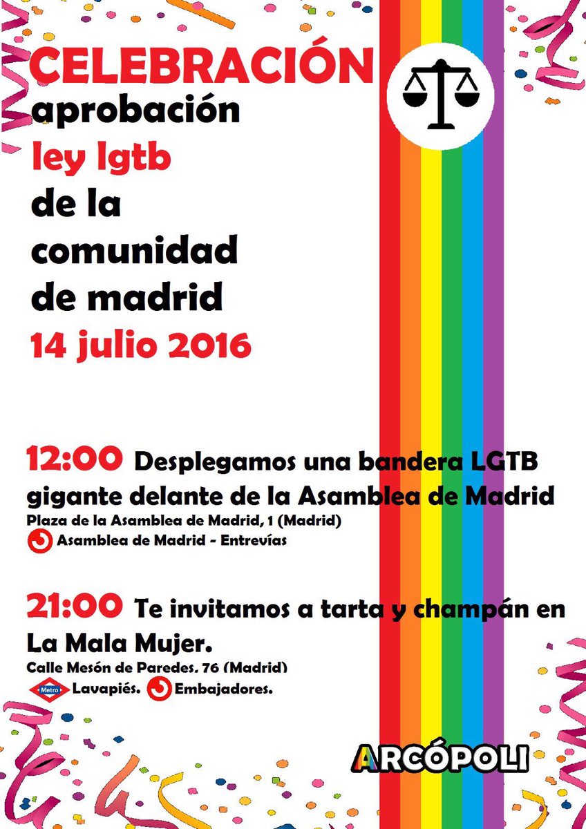 FuenlaEntiende's tweet photo. Mañana se vota en la Asam. de Madrid la #LeyLGTB, ¡Esperamos unanimidad, os necesitamos a todxs unidxs! Y después: https://t.co/wsEc0YKwpQ