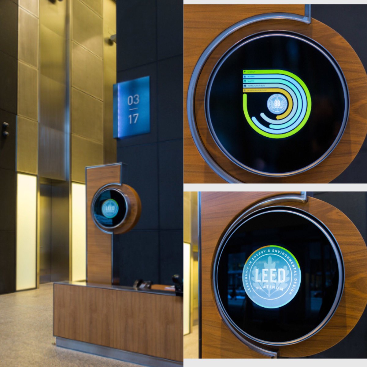 GautamiPalanki's tweet image. #menkesuniontower in Canada, displaying the score with pride. #LEEDdynamicplaque