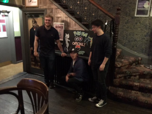 TheVictoria's tweet photo. Pokemon Trainers from all over are visiting our Pokestop! 20% your drink if you catch a Pokemon here and show us! https://t.co/2dhgel19ba