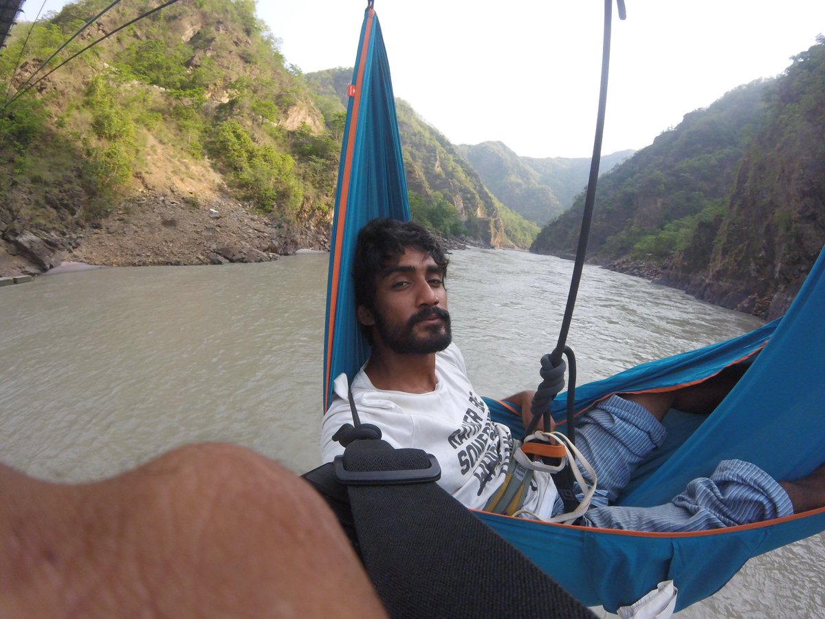 samarfarooqui's tweet photo. Gotta #love #life when you are #chilling in a #Slack -hammock over the Ganges. #slacksam #slacklifeinc #adventure https://t.co/kSnHBn05dS
