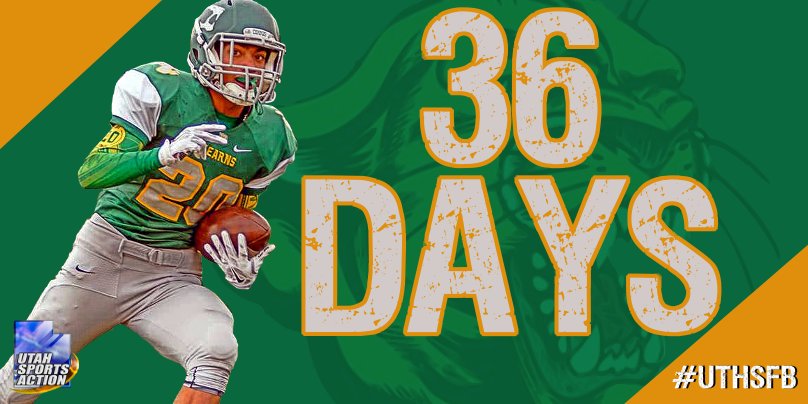 UTSportsAction1's tweet photo. Utah High School Football: 36-days until kickoff. #UTHSFB https://t.co/0SbAsqh2JZ