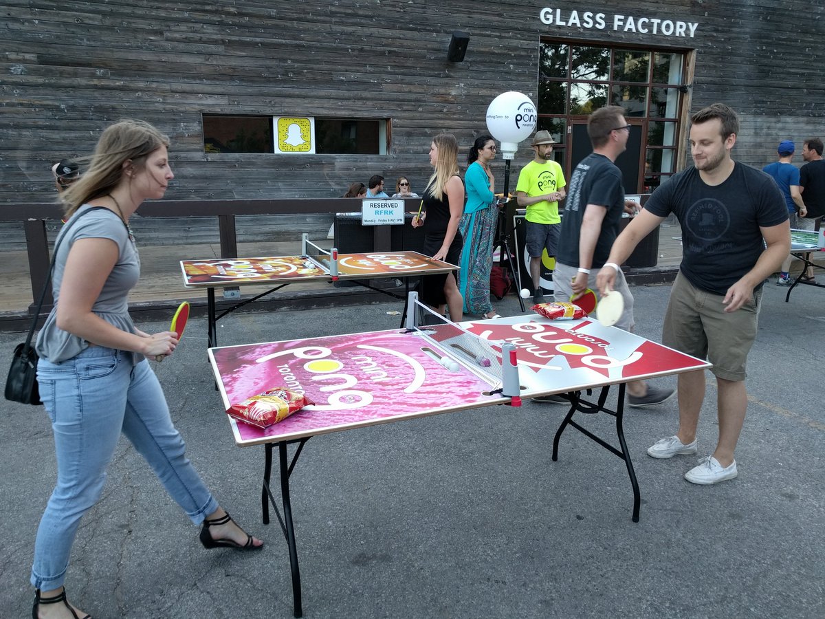 OpenRoofFest's tweet photo. Showing off their ninja #miniPong skills and enjoying @OrvillePopcorn at #OpenRoof16!! @miniPongToronto πΏ https://t.co/2q7CyTI0ZI