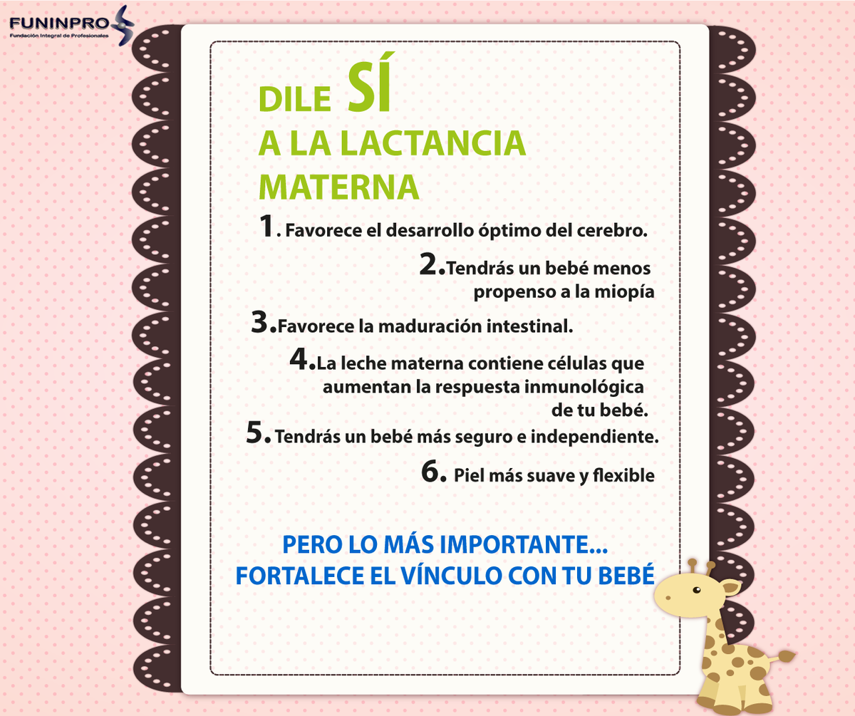 Funinpro1's tweet photo. ¿Por qué decir SI a la lactancia materna?... Funinpro se une y da el SI. https://t.co/j6E5OD4GNo