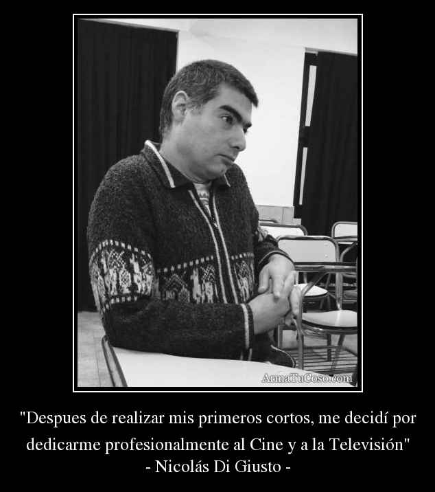 cineargentinoo's tweet photo. Nicolás Di Giusto, afirma que él siempre vio al cine como un Hobbie, y no como una Mercancía" ... https://t.co/t9i1ITIs6v