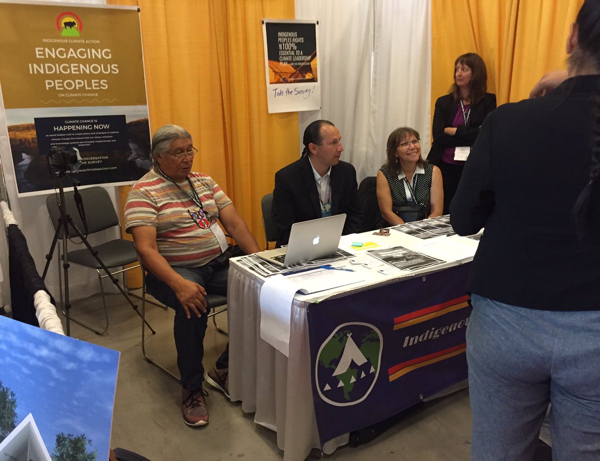 Indigenous_ca's tweet photo. When @EllenGabriel1 @Tony_Alexis and Elder Francois Paulette take over your booth #indigenousclimate https://t.co/hcet2yGqvK