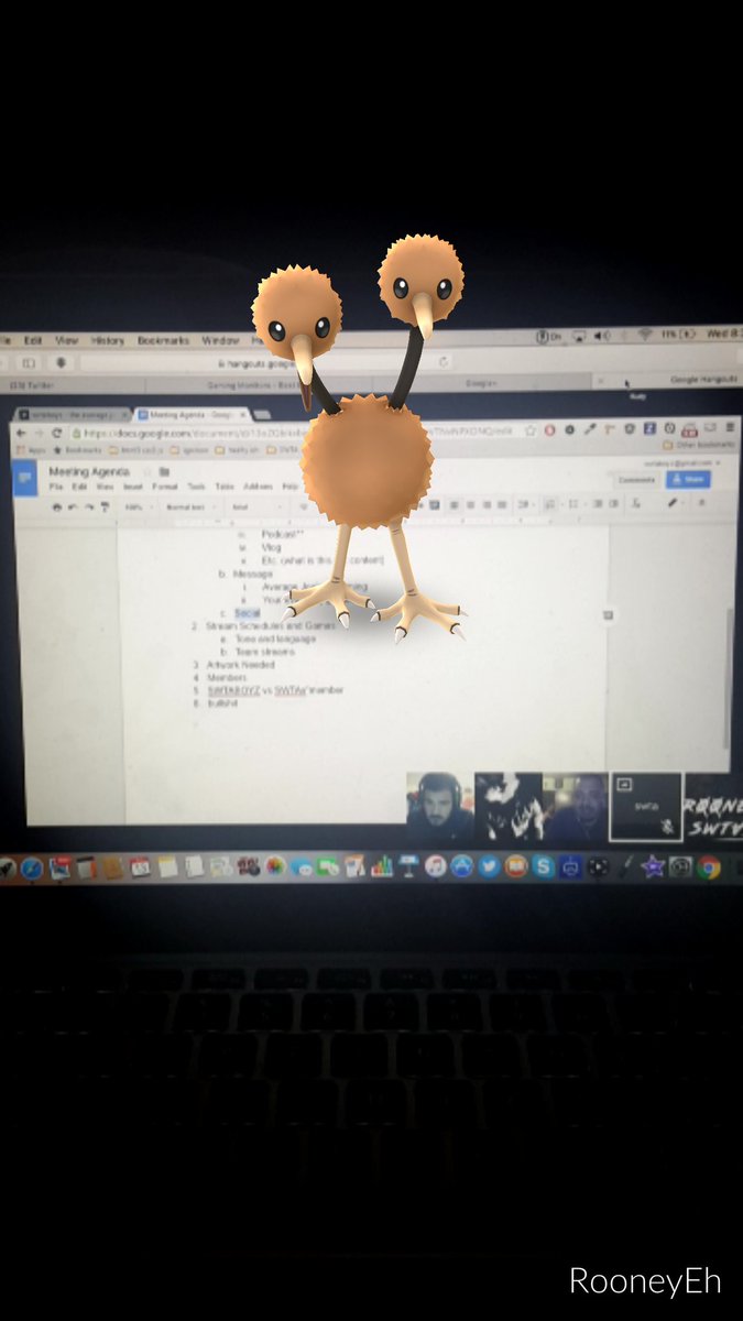 Rooney_Eh's tweet photo. A wild Doduo appears, while having a group meeting #PokemonGO #SWTABoyz https://t.co/nTGoR8UNkU