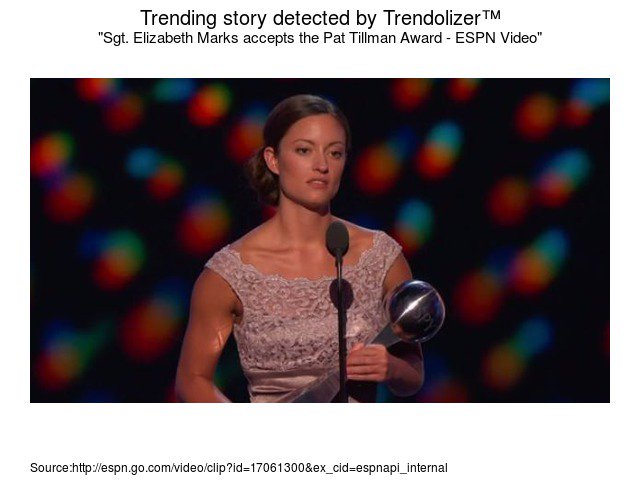Trendolizer's tweet photo. Sgt. #ElizabethMarks accepts #thePatTillmanAward - #ESPN Video #Sergeant https://t.co/aIav5AgXw9 https://t.co/LUnp1OnaW5