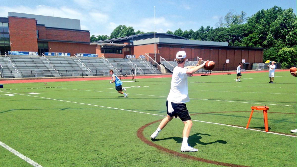SamMoraFootball's tweet photo. Great first day in Darien CT. QB Timmy Graham getting tuned up before headed to Bryant University https://t.co/Wu9URKGwKE