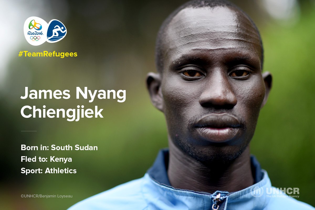 Refugees's tweet photo. "If God gives you a talent, you have to use it" James fled SouthSudan. Now he's going to #Rio2016. #TeamRefugees https://t.co/GcCn94HUrx