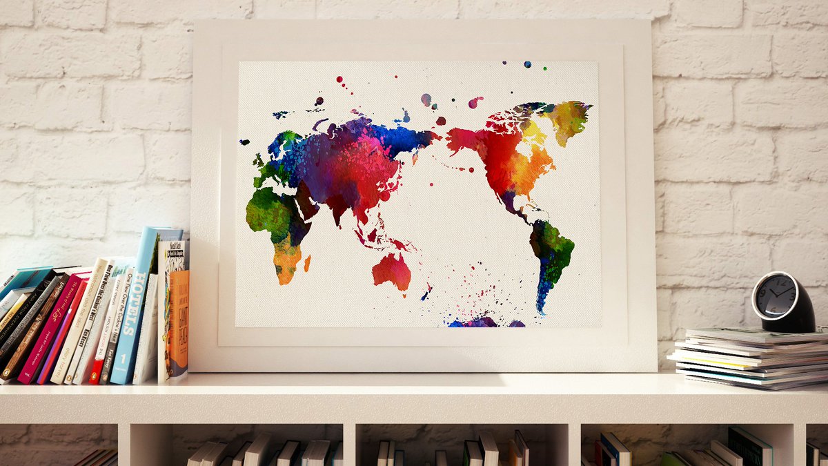 Nnuevo sorteo. Lámina Mapa Mundi en acuarela. Siguenos y clik aqui  nacnic.com/Concurso  • Suerte a tod@s