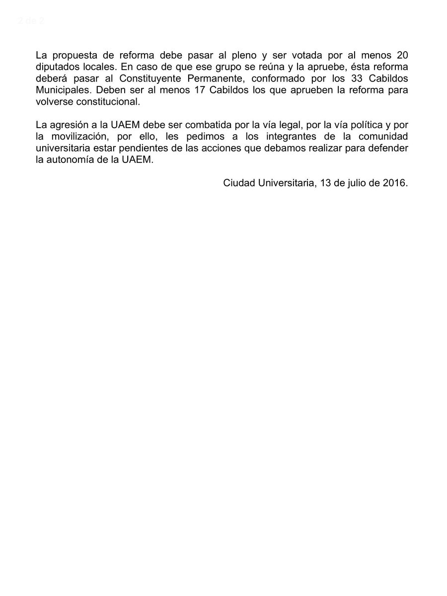 SergioTejereque's tweet photo. La @UAEMorelos lanza comunicado. @Gracoramirez va contra la autonomía de nuestra universidad! #UAEMAutónoma #Morelos https://t.co/nWua9MTRPG