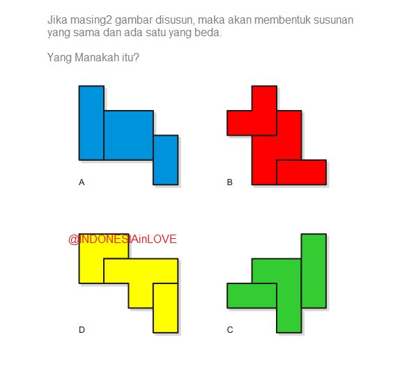 INDONESIAinLOVE's tweet photo. TES IQ
Jawab Gambar ini..
[YangBenarAdminRetweet/Like]
#Puzzle #Tebakan https://t.co/nLRirA8FIm