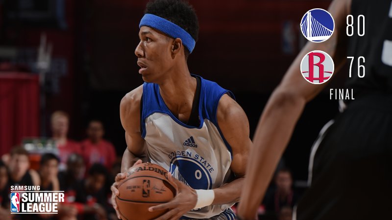 warriors's tweet photo. Dubs advance in the #NBASummer Tournament! Next game is tmrw vs. Toronto at 7pm on @NBATV. https://t.co/WXxvcMh6sM