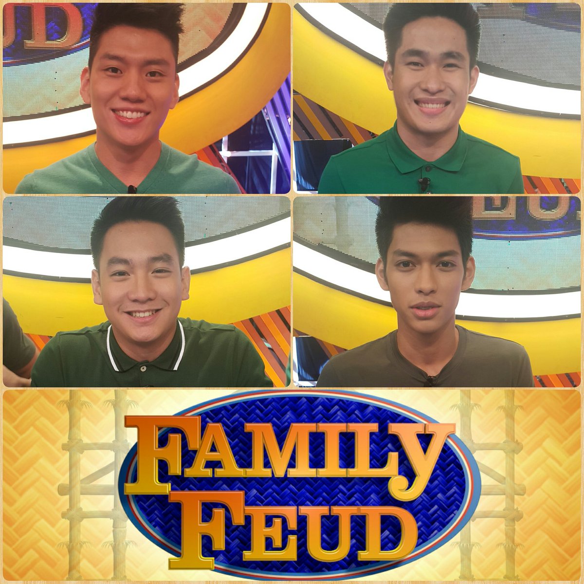 FamilyFeudPH_'s tweet photo. SATURDAY: DLSU GREEN ARCHERS - @jeronalvinteng @iamthomastorres @kibmontalbo @ricci06rivero! #FamilyFeudPH https://t.co/kLOi0oN8iY