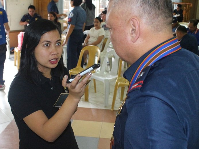 PNPCordillera's tweet photo. PCSupt. Sarona was interviewed by UNTV and Bombo Radyo Baguio reporters. #PNPPatrolPlan2030 https://t.co/M4oIQiYslB