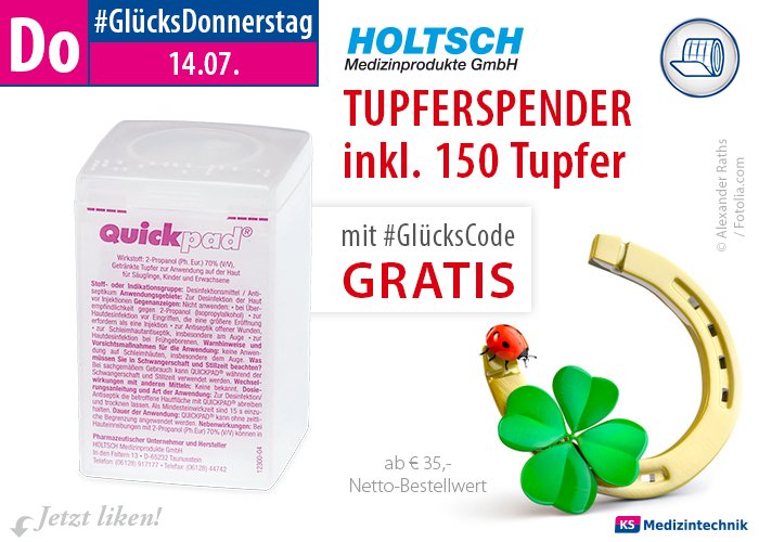 KSMedTechnik's tweet image. #GlücksDonnerstag – #Holtsch #Quickpad #Tupferspender inkl. 150 Tupfer GESCHENKT. Infos: goo.gl/UY3FkJ
