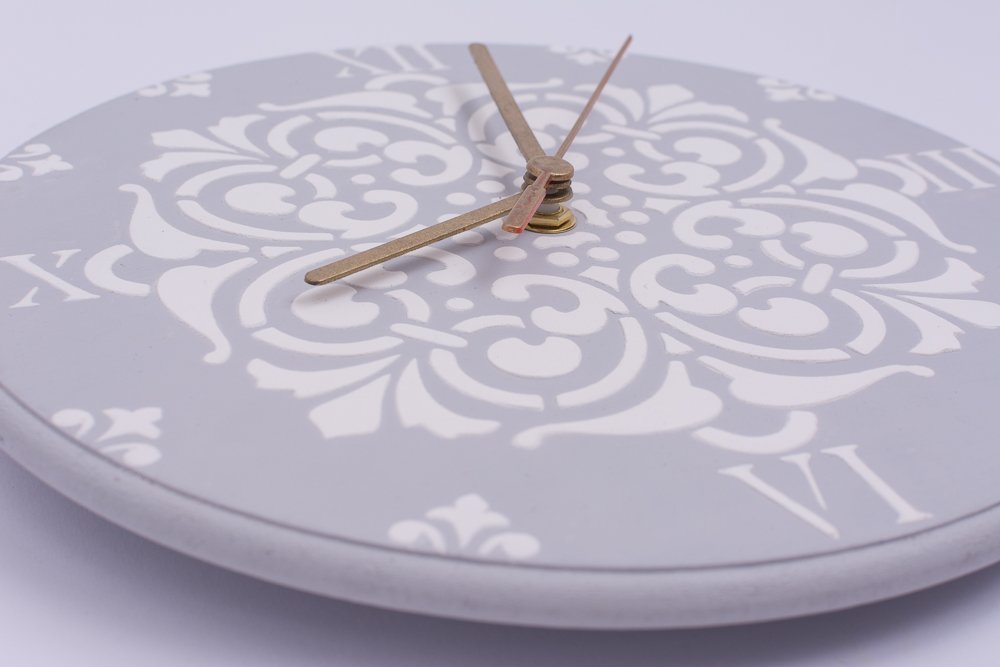 CraftsAtelier's tweet photo. Whether your #home is #classic or ultra #modern, this elegant white and grey #clock will  compliment it beautifully. https://t.co/w2b2j0fjOW
