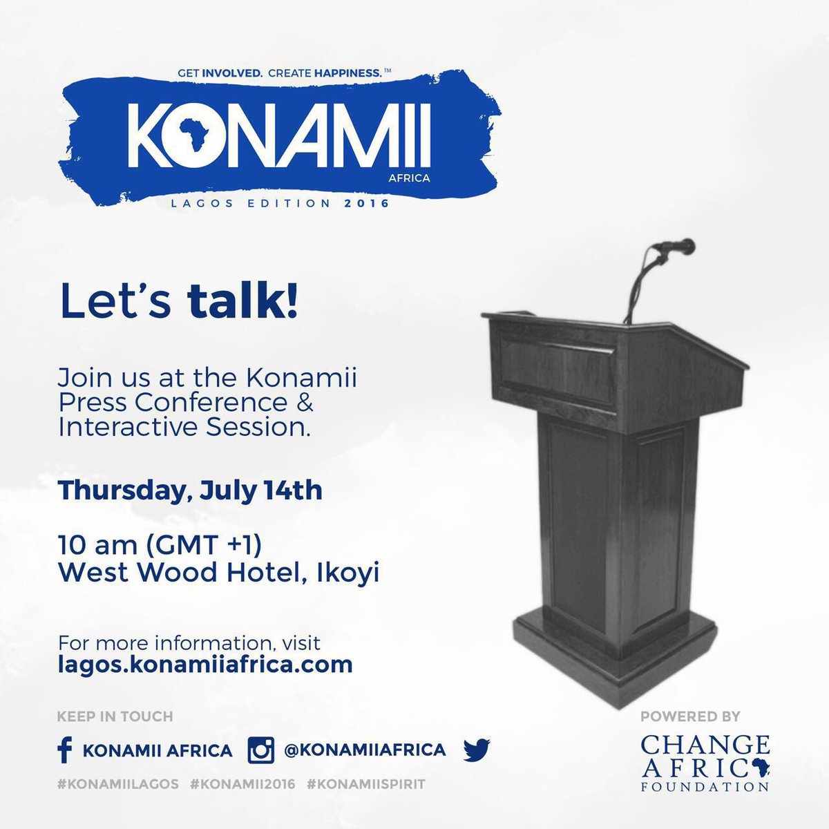 Tofola_F's tweet image. Good morning , join us Today at West wood hotel , ikoyi for the press conference &amp;amp; interactive session #KONAMII2016