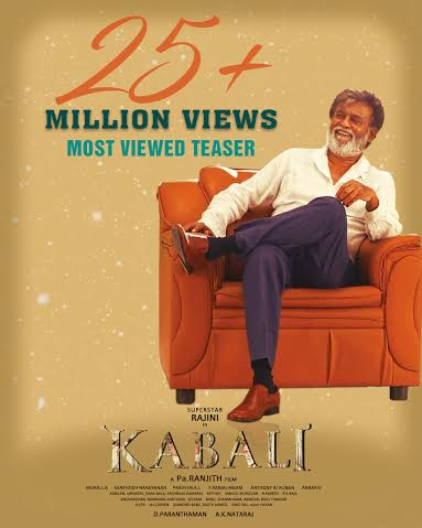 ThamizhPadam's tweet photo. #25MViews for @superstarrajini #Kabali #Teaser
@theVcreations #MostViewedTeaser https://t.co/m9DHWklZID
