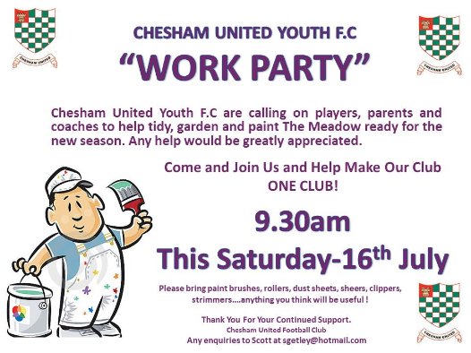 cheshamutdfc's tweet image. Thanks to all our fans &amp;amp; @CheshamUTD_YTH @CheshamMini @cheshamutdlfc helping this Saturday, come along &amp;amp; join in.