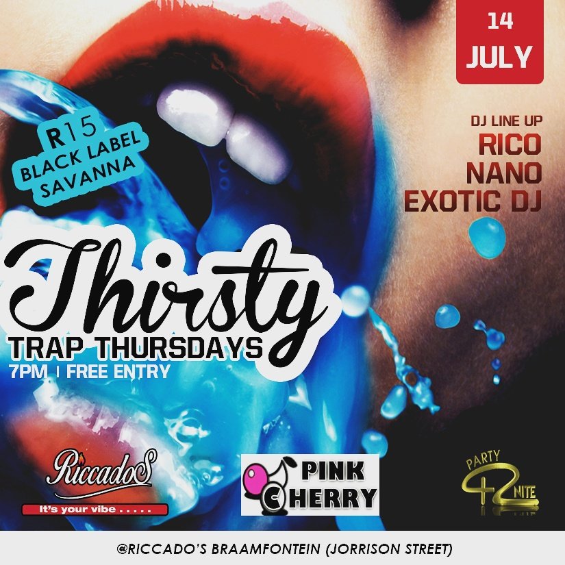 king_nanoz's tweet photo. Lets turnup @Riccadosbraam1 tonite. #ThirstyTrapThursday @PinkcherryEnt @DjRicoSA @TheExoticDj 🌊 https://t.co/EBXDU7gkoX