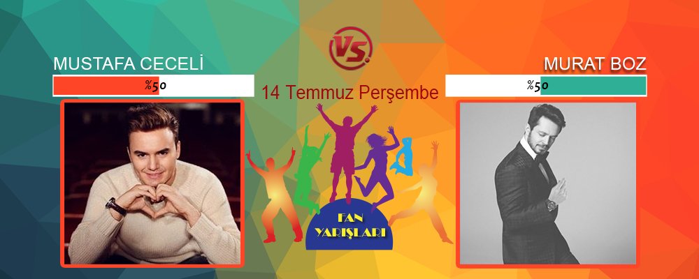 TMBTVOfficial's tweet photo. Bugün Saat 17:30'da #FanYarışları'nda @mustafaceceli  ile @MuratBoz  karşı karşıya gelecek! https://t.co/Bcfooldjjb