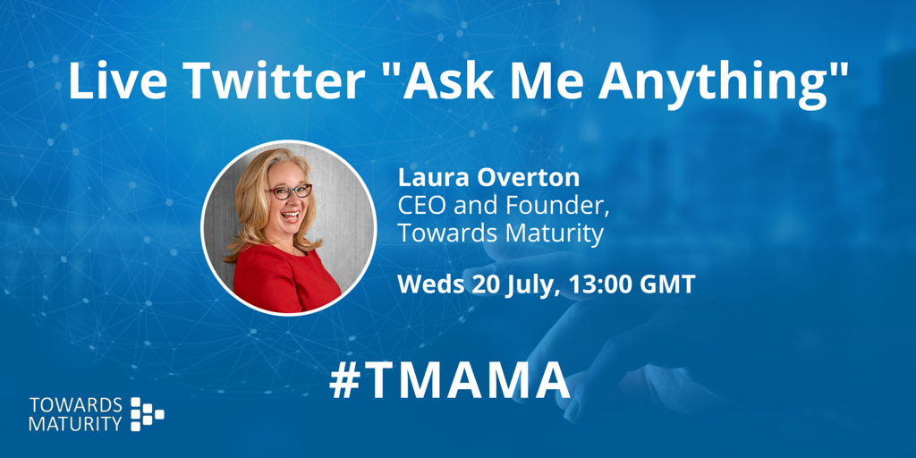 MTInsights's tweet photo. NEXT WEDS:
Join our founder @lauraoverton for a 30-minute #ama session right here on Twitter, 1:00pm! -> #TMAMA https://t.co/PHf0rbLEcY