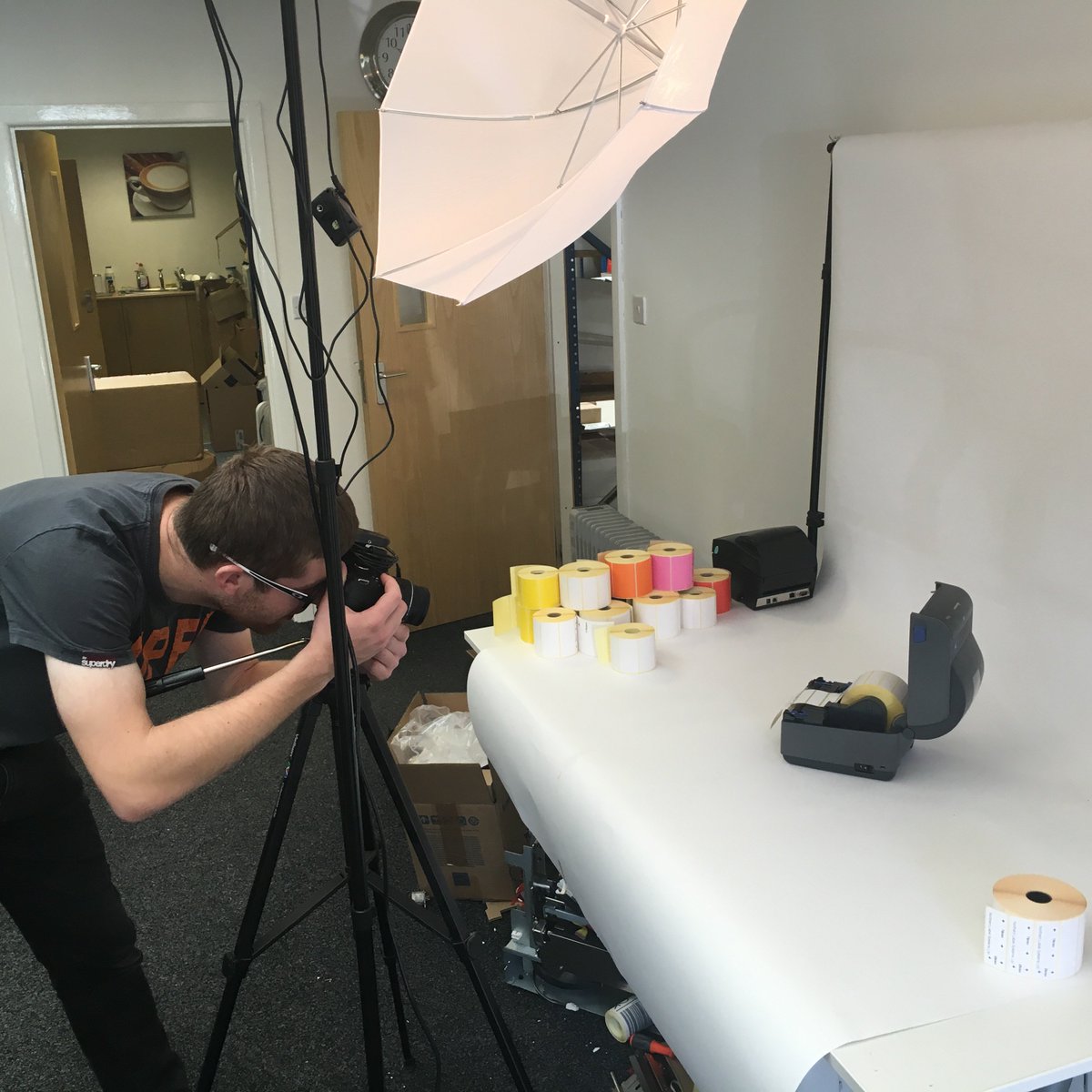 NLSLtd1's tweet photo. Good to have Graham from @tarletonphoto taking pictures of our #thermallabels for our website today. https://t.co/sfe2JgvGP0