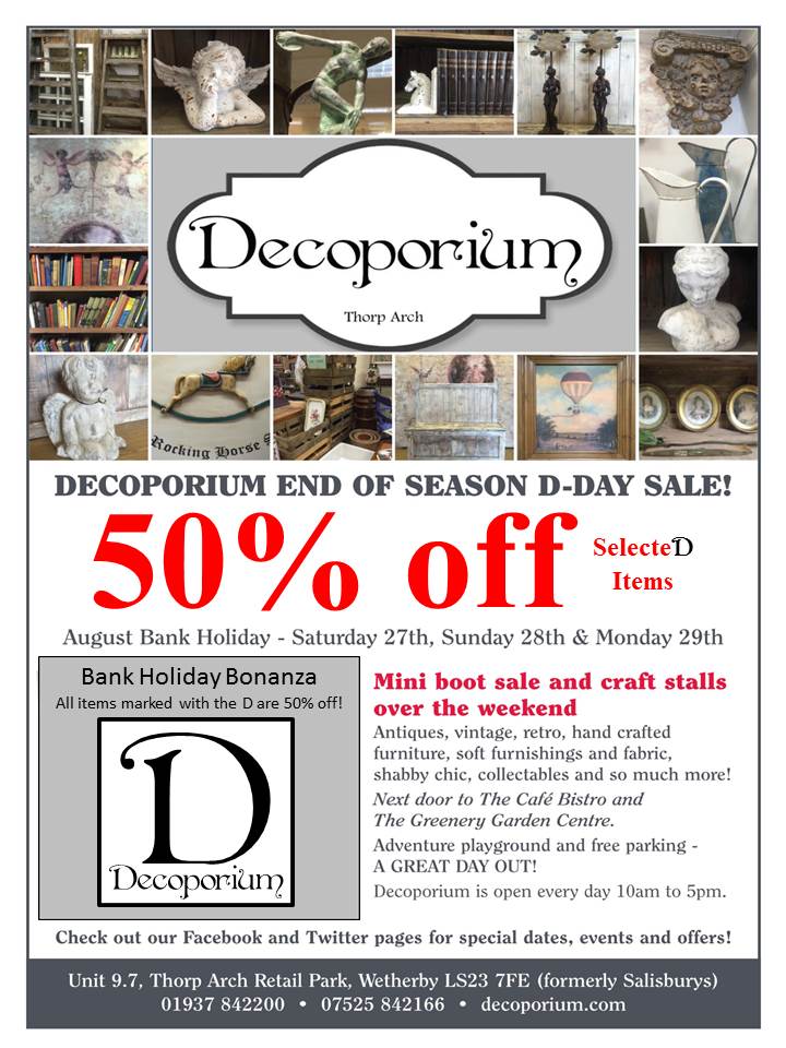 Save the dates #Wetherby for our 'End of Season' D-Day Sale with a massive 50% off selected items... #pleaseshare