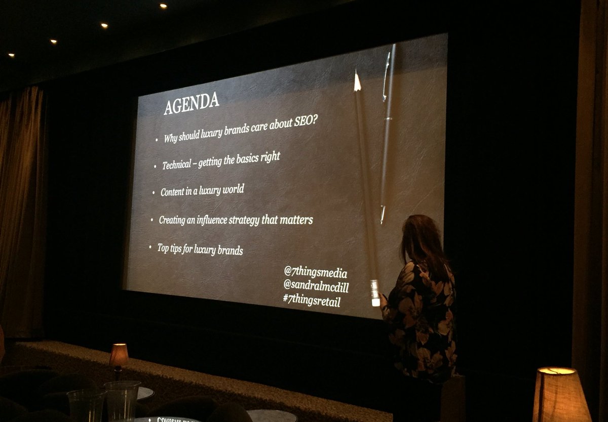 cpbishop's tweet photo. #SEO #luxury keynote agenda from @SandraLMcDill @7thingsmedia #7thingsretail https://t.co/YaIKvC1fpV