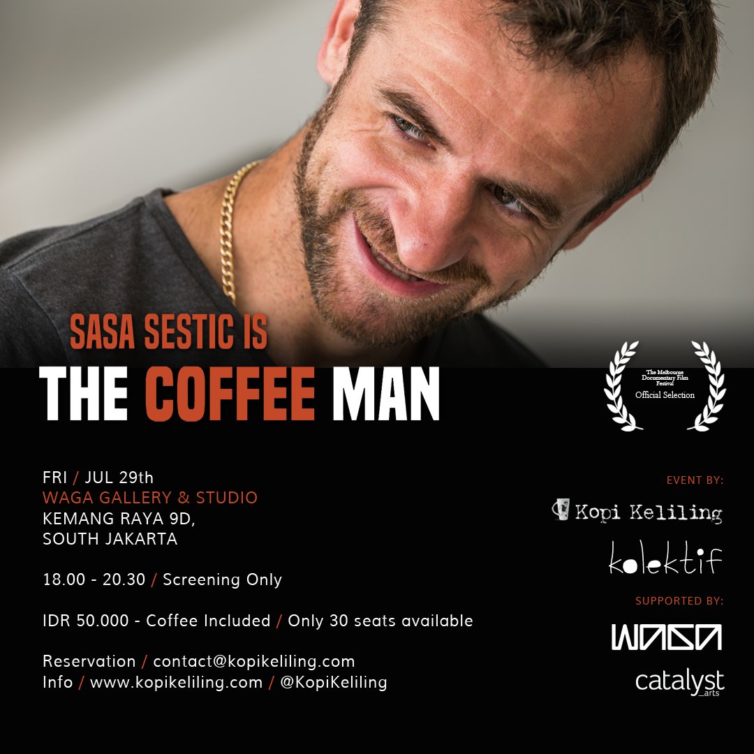 Tanggal 29 Juli #THECOFFEEMAN akan diputar di Waga Gallery &amp; Studio, Kemang