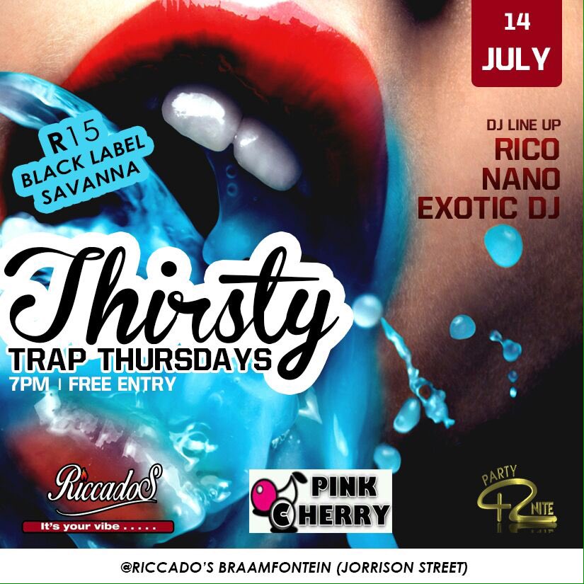 PinkcherryEnt's tweet photo. Baddass Djs on the case tonight!!!! @DjRicoSA @Nano_DJ1 &amp; @TheExoticDj 😎😎 it's #ThirstTrapThursdays #Braam #TurnUp https://t.co/ABoGa3bcpq