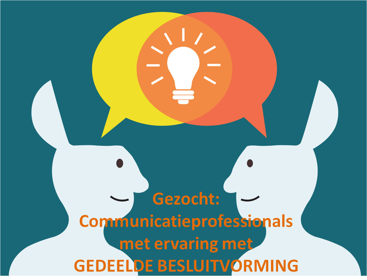 LogeionZorg's tweet photo. Gezocht vr expertmeeting @Logeion: communicatieprofessionals 'Gedeelde Besluitvorming' https://t.co/mYfBd4MC1O #SDM https://t.co/R9cxMFLvdg