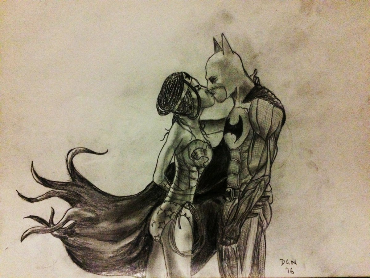 A #WonderWoman &amp; #Batman romance #drawing I just finished. Will post coloured in version soon! #wonderwomanwednesday