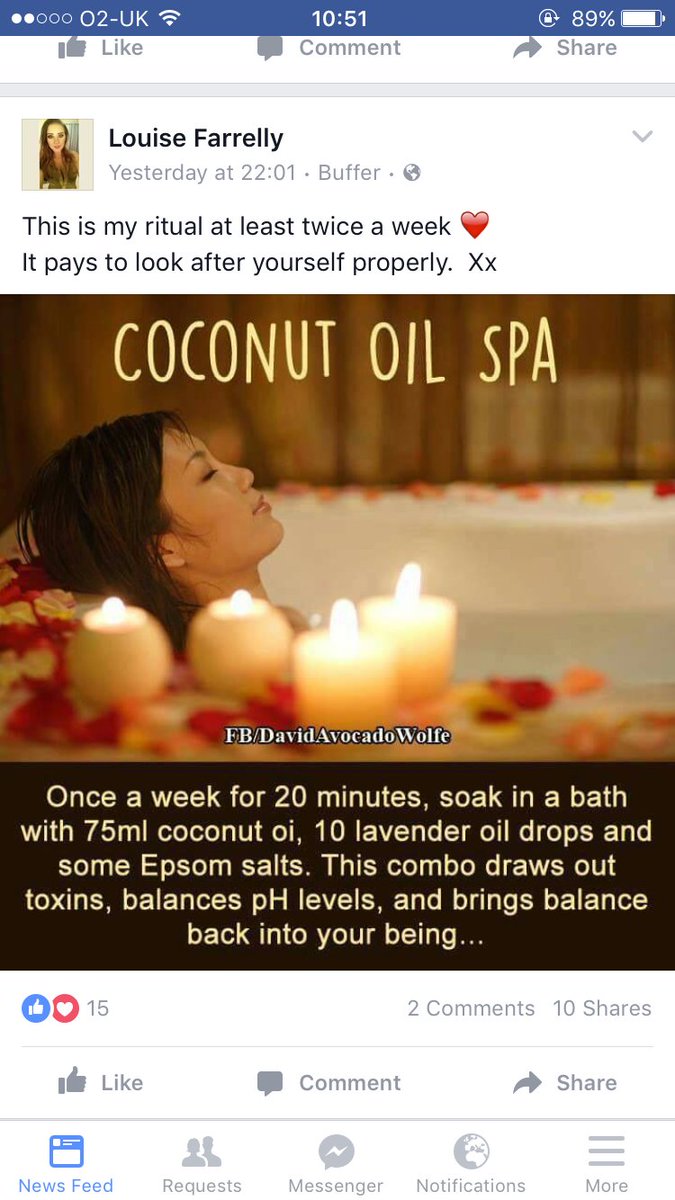 AoifeMarieKelly's tweet photo. Next #pampernight sorted I think😍 #coconutoil works many wonders👏🏼 #bathtime #relax https://t.co/zGDYSCQdrW