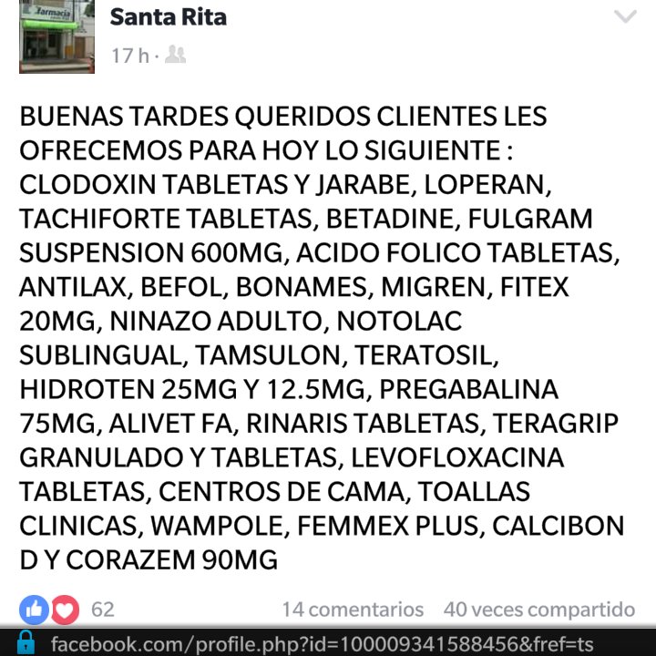 zaudyB's tweet photo. @MARACAYACTIVA .. información medicamentos que llegan en la farcia santa rita de san jose! https://t.co/Tc7U9J8RSk