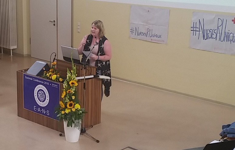 SimonMalfait's tweet photo. Making an original and historical argument for the uniqueness of nursing #eanshalle2016 #NursesRUnique https://t.co/cJLTJNq50P
