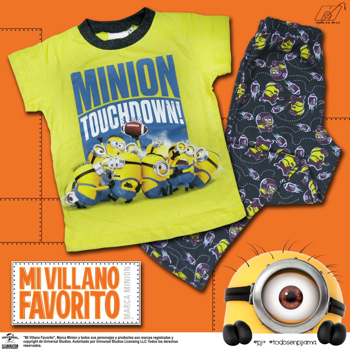 MovisMexico's tweet photo. Ponte amarillo con #MiVillanoFavorito y anota un Touchdown! #pj+ #todosenpijama https://t.co/NaBmvvwRan