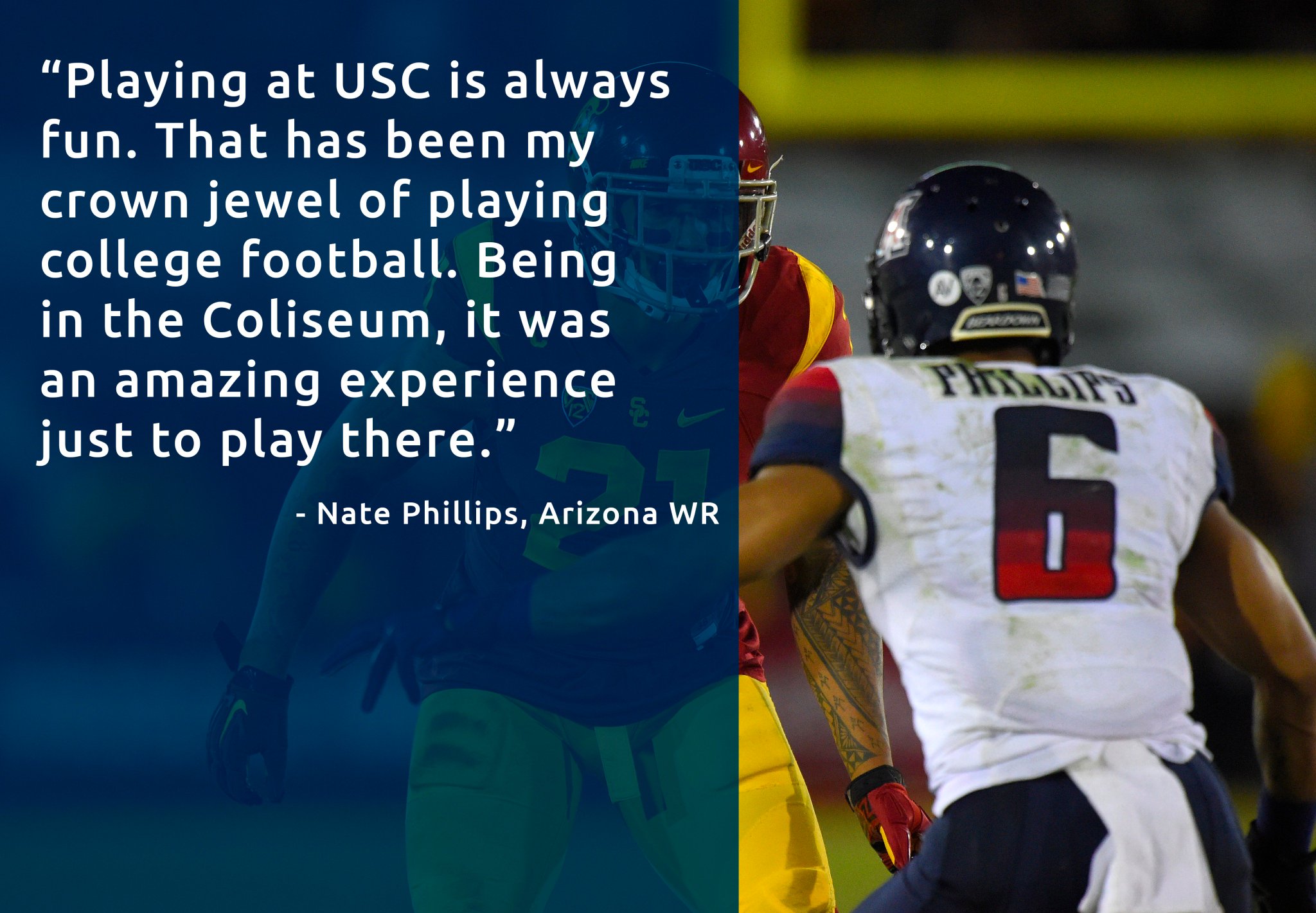 Arizona WR @natephil6 says playing USC has been the crown jewel of his college football experience #Pac12MediaDays https://t.co/Hn5vnyhdCs