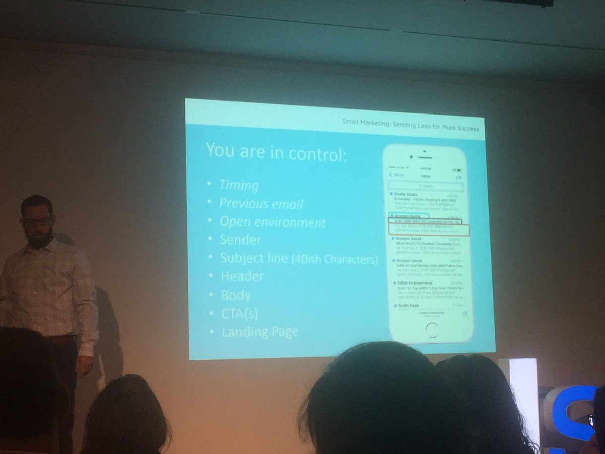 TMMPDX's tweet photo. A 'yes' at open means nothing if there is no conversion. @WeddingWire #emailmarketing #DSPDX16 https://t.co/BLEQ9tKHug