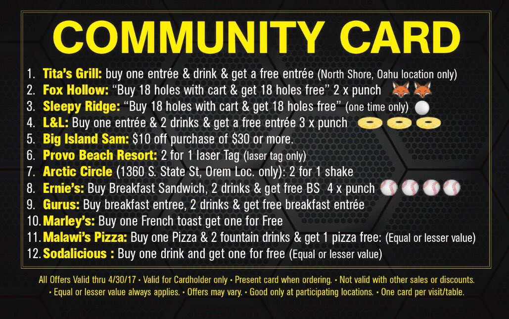 OremTigerFball's tweet photo. Community card fundraiser $25 cards on sale now. Lots of great offers including Bogo @Sodalicious and free golf https://t.co/EwqF0AbKlB