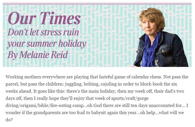 Enjoy every second of your summer holiday, says Melanie Reid in this week's email thetimes.co.uk/woman