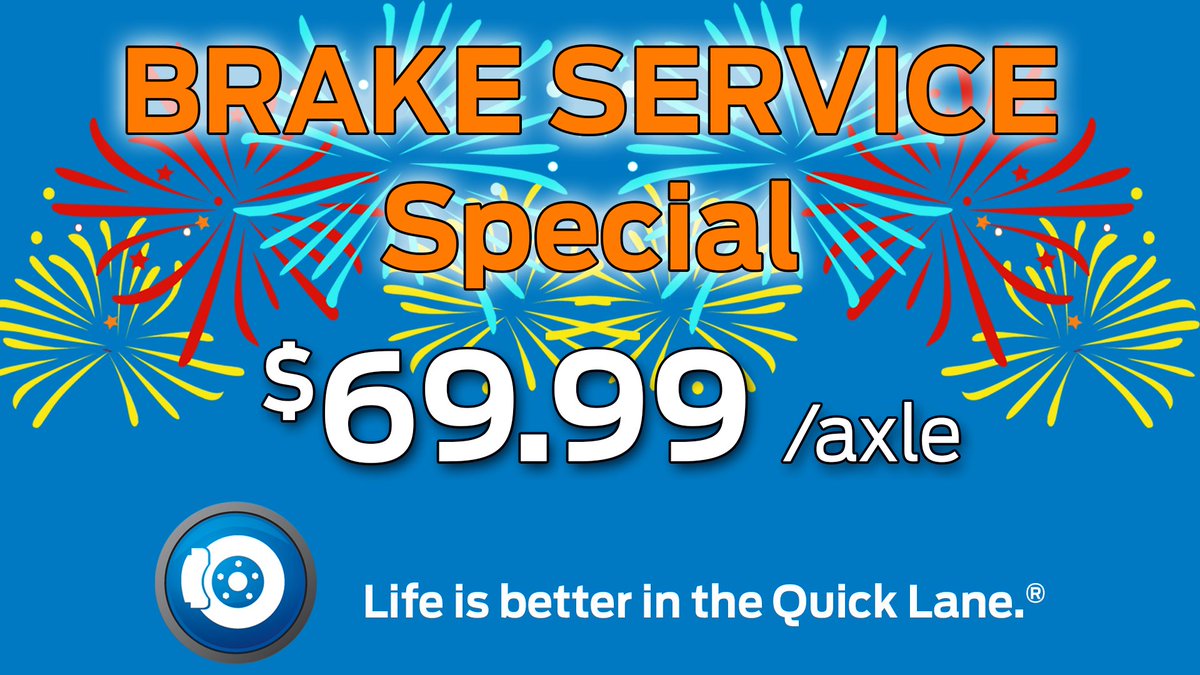 FraserFordSales's tweet photo. Quick Lane Tire & Auto Centre @FraserFord_SVT offering #SummerSpecial #brakeservice #alignmentservice #quicklane https://t.co/mU2FPXM4TF